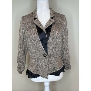 DAYTRIP Women’s Leopard Print Button Up Blazer L